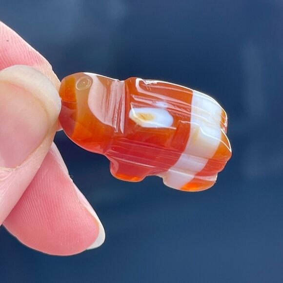 Carnelian banded agate turtle carving pendant necklace silver plated crystal ban - Picture 1 of 11